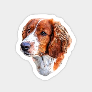 Welsh Springer Spaniel Dog Head Art Sticker